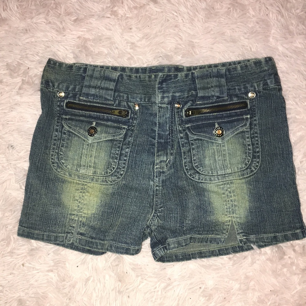 Playboy Denim Shorts with Zipper Pockets